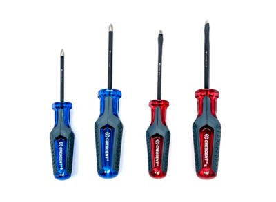 Crescent 4 pc. Phillips/Slotted Co-Molded Diamond Tip Screwdriver Set