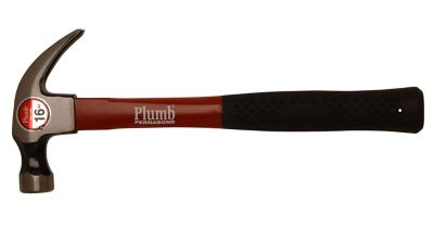 Plumb 16 oz. 6.5 in. Fiberglass Handle Curved Claw Hammer, 11406