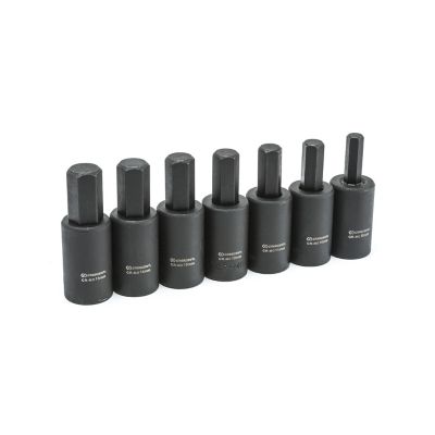 Crescent 1/2 in. Drive SAE Assorted Hex Bit Impact Socket Set, 7 pc., CIMBS12