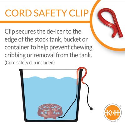 Image showing  250W Farm Essentials Ultimate No Float Pail De-Icer with Cord Clip, Red