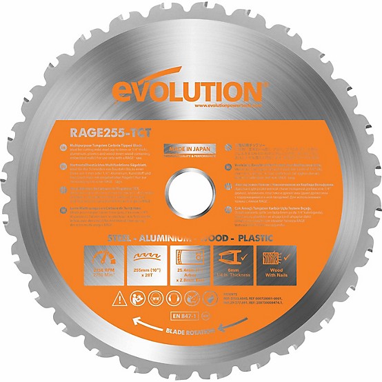 Evolution 10-in 28-Tooth Tungsten Carbide-Tipped Steel Miter Saw Blade Evolution 10-in 28-Tooth Tungsten Carbide-Tipped Steel Miter Saw Blade