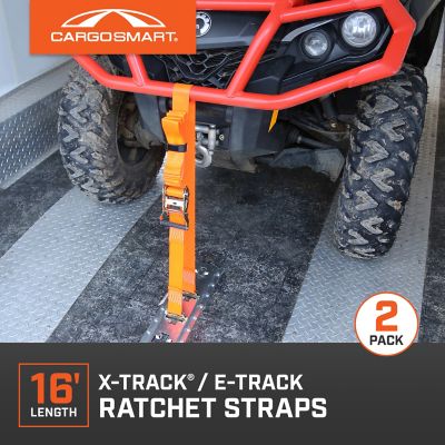 Image showing 5 th CargoSmart 16 ft. X-Track Ratchet Straps, 1,000 lb., Orange, 2 pk.