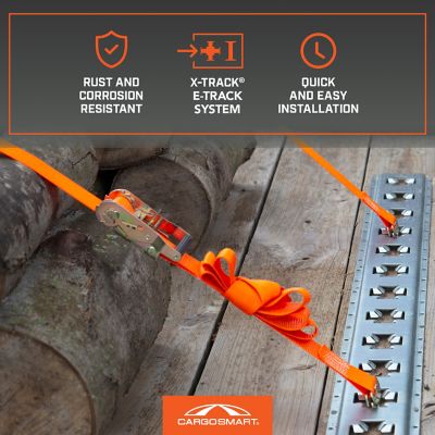 Image showing 6 th CargoSmart 16 ft. X-Track Ratchet Straps, 1,000 lb., Orange, 2 pk.