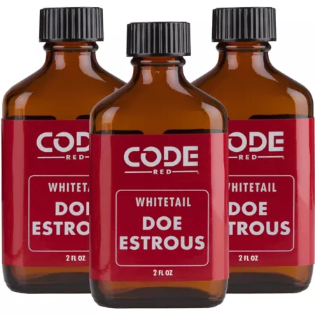 Code Blue 2 fl ounces Code Red Doe Estrous Triple pk pack of 3 Game Attractants