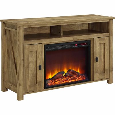 Ameriwood Home 47-1/4 in. Farmington Electric Fireplace TV Console for TVs Up to 50 in., Light Rustic Pine