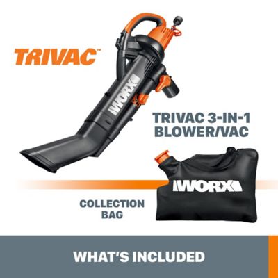Image showing  TriVac 210 MPH/350 CFM 12A Corded 3-in-1 Handheld Leaf Blower, Vacuum and Mulcher, WG505