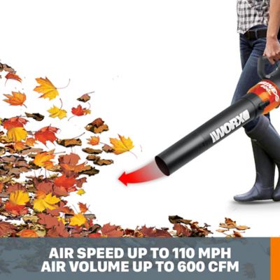 Image showing 7 th WORX Turbine 600 110 MPH/600 CFM 12A Corded Handheld Leaf Blower