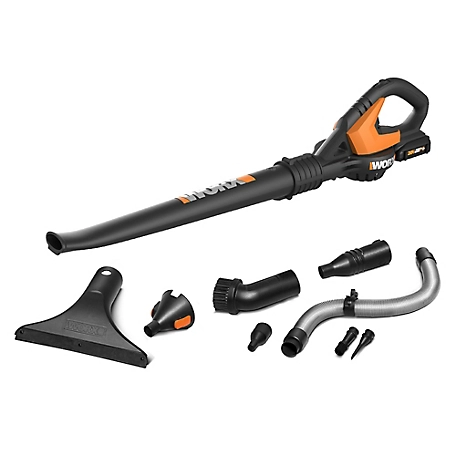 WORX 120 MPH 20V Li-ion WORXAIR Cordless Blower/Sweeper, 3-5 Charger