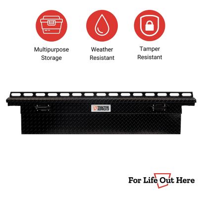 Image showing 8 th Tractor Supply 10.6 cu. ft. Aluminum Low-Profile Crossover Truck Tool Box for Full-Size Trucks, 70 x 20in., Black
