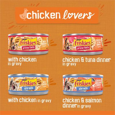 Image showing  Chicken Lovers Prime Adult Chicken Filets/Shreds Wet Cat Food Variety Pack, 5.5 oz., Pack of 32 Cans