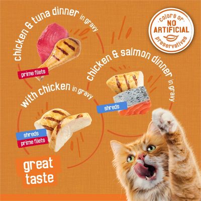 Image showing  Chicken Lovers Prime Adult Chicken Filets/Shreds Wet Cat Food Variety Pack, 5.5 oz., Pack of 32 Cans