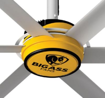 Image showing Big A** Fans 10 ft. Indoor Variable Speed Shop Ceiling Fan with Wall Control, 7.8 CFM