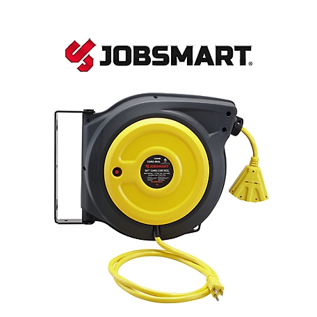 JobSmart 50 ft. 12 Gauge Extension Retractable Cord Reel at