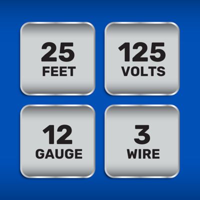 Image showing  25 ft. Outdoor Pro-Power Extension Cord with Tri-Source Plug