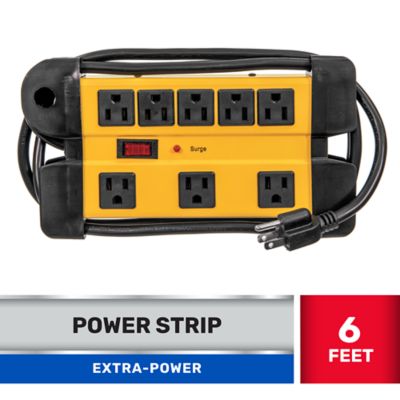 JobSmart 8-Outlet Yellow Extra-Power Power Strip and Surge Protector