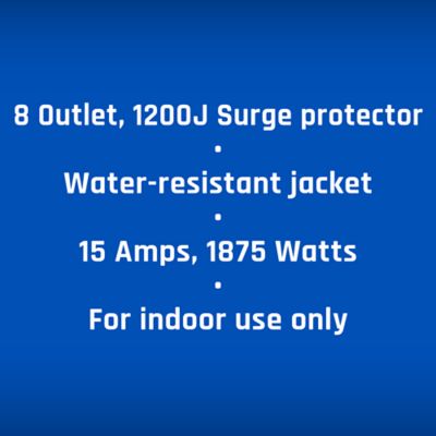 Image showing  8-Outlet Yellow Extra-Power Power Strip and Surge Protector