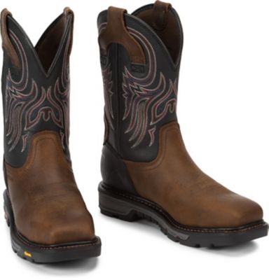 Image showing 6 th Justin Men's Steel Toe Tanker Waxy Milled Buffalo Commander-X5 Original Work Boots
