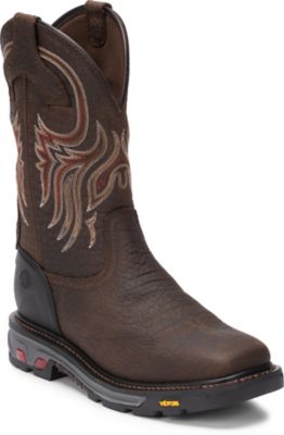 men's pull on square toe boots