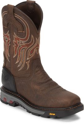 Justin Men's Driscoll Tumbled Square Steel Toe Pull-On Commander-X5 Original Work Boots, 11 in.
