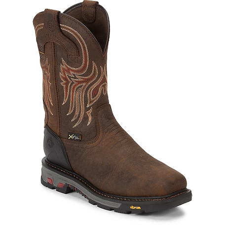 Justin Driscoll Waterproof Tumbled Square Steel Toe Pull-On Commander-X5 Original Work Boots, 11 in.