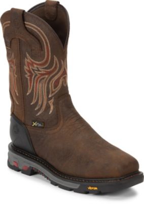 Justin Men's Driscoll Waterproof Tumbled Square Steel Toe Pull-On Commander-X5 Original Work Boots, 11 in.