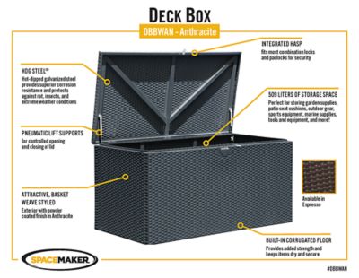Image showing  134.5 gal. Anthracite Spacemaker Deck Storage Box