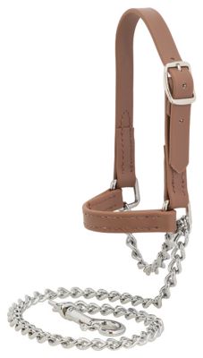 Weaver Livestock Leather Brahma Webb Goat Halter, Russet Brown