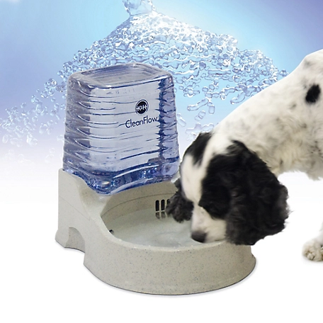 K&H Pet Products CleanFlow Dishwasher Safe Plastic Pet Waterer with Reservoir, Medium, Granite