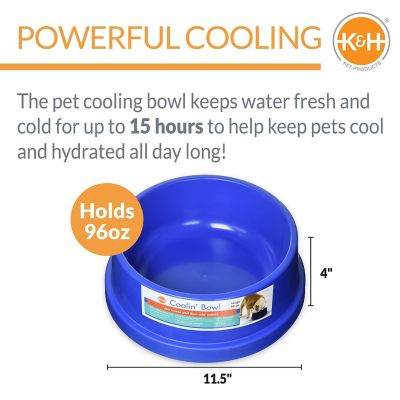 Image showing  12-Cup Coolin' Bowl Plastic Pet Water Bowl, Insulated Ice Cold Water Dish, Blue