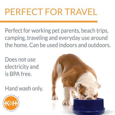 Image showing  12-Cup Coolin' Bowl Plastic Pet Water Bowl, Insulated Ice Cold Water Dish, Blue