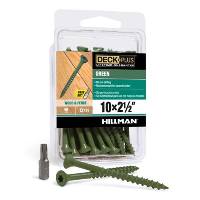 Hillman Deck Plus Green Deck Screws (#10 x 2-1/2in.) -40 Pack