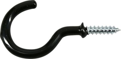 Image showing  0.5 lb. Cup Hooks, Black Vinyl, 4-Pack