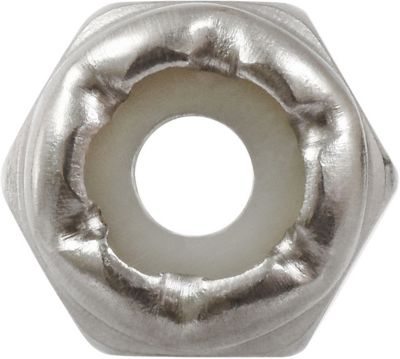 Image showing  M5-0.80 Stainless Steel Metric Nylon Insert Stop Nuts, 3-Pack