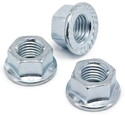 Image showing  M10-1.25 Zinc-Plated Class 10 Metric Flange Nuts, 2 pk.