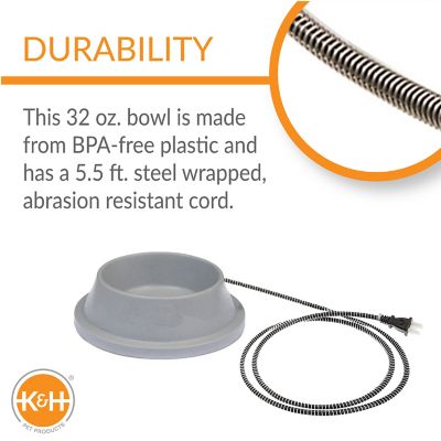 Image showing  4-Cup Thermal-Bowl Heated Plastic Dog Water Bowl, 1-Pack