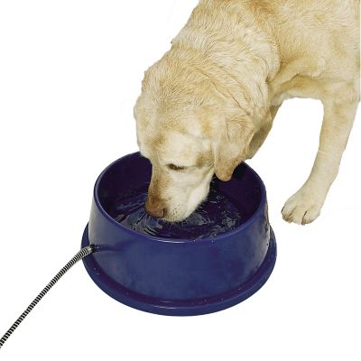 K&H Pet Products 12-Cup Thermal-Bowl Heated Plastic Dog Water Bowl, 1-Pack