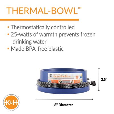 Image showing  12-Cup Thermal-Bowl Heated Plastic Dog Water Bowl, 1-Pack