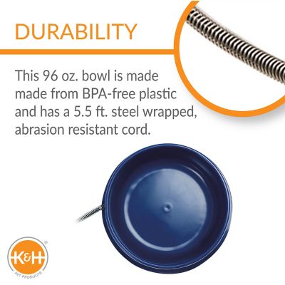 Image showing  12-Cup Thermal-Bowl Heated Plastic Dog Water Bowl, 1-Pack