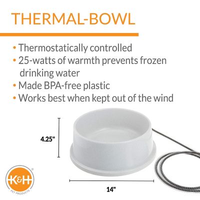 Image showing  24-Cup Thermal-Bowl Heated Plastic Dog Water Bowl, 1-Pack