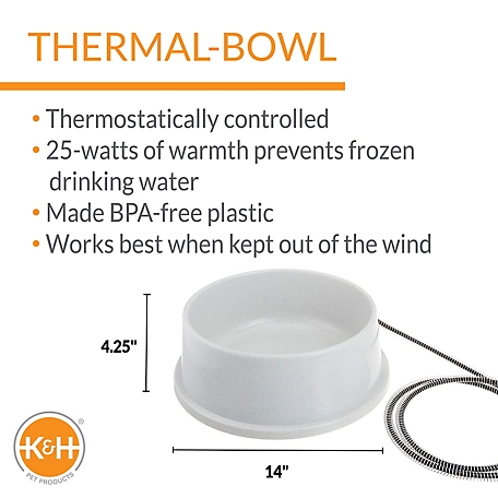 K&H Thermal Heated Dog Bowl, .75 gallon