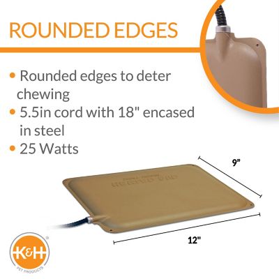 Image showing  25 Watt Thermo-Peep Heated Pad, 9 in. x 12 in., Tan