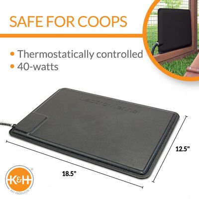 Image showing  40W Thermo-Chicken Heated Pad, 12.5 in. x 18.5 in., Black