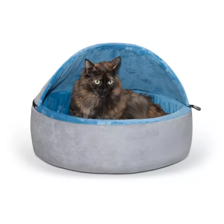 K&H Pet Products Hooded Self-Warming Cat Bed Cat Hideaway Beds