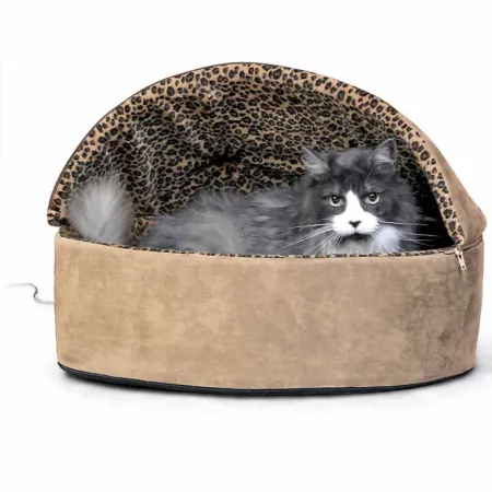 K&H Pet Products Thermo-Kitty Deluxe Hooded Cat Bed Cat Hideaway Beds