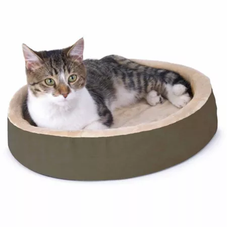 K&H Pet Products Thermo-Kitty Cuddle Up Cat Bed Cat Round Beds