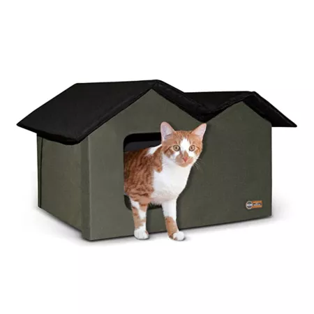 K&H Pet Products Extra-Large Outdoor Unheated Nylon Cat Kennel Outdoor Cat Houses