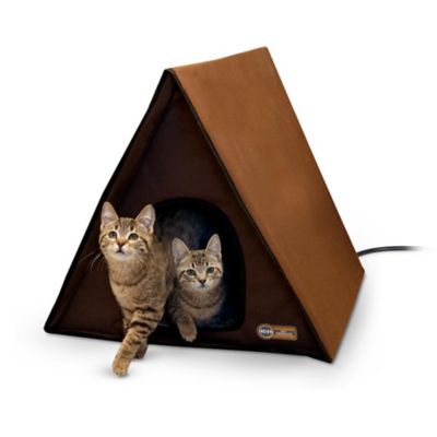 K&H Pet Products Thermo Outdoor Heated Multi-Kitty A-Frame Cat House