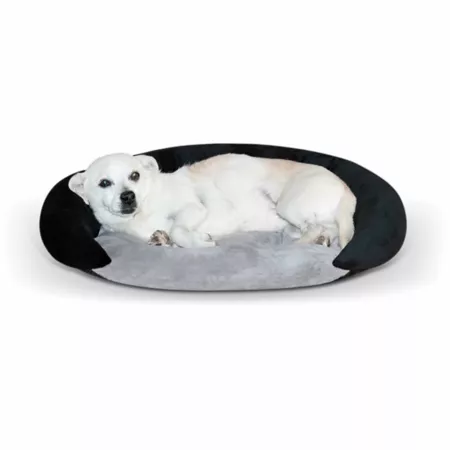 K&H Pet Products Pet Bed with Self-Warming Bolster Cat Round Beds