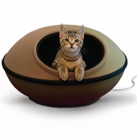 K&H Pet Products Dream Pod Heated Thermo-Mod Polyester Indoor Cat House Outdoor Cat Houses