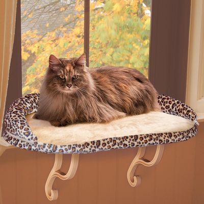 K&H Pet Products Deluxe Kitty Sill Cat Window Bed with Bolster